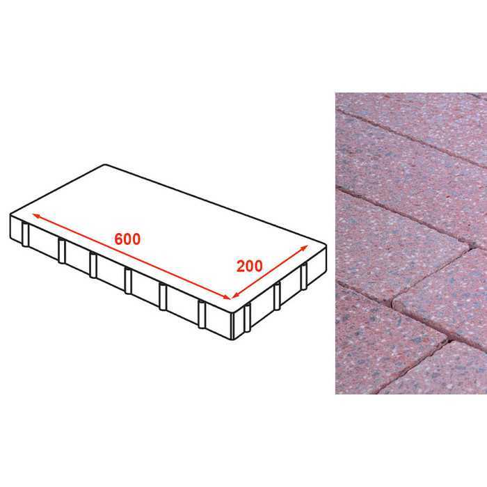 Плита тротуарная Готика Granite FINERRO, Ладожский 600х200х80 мм