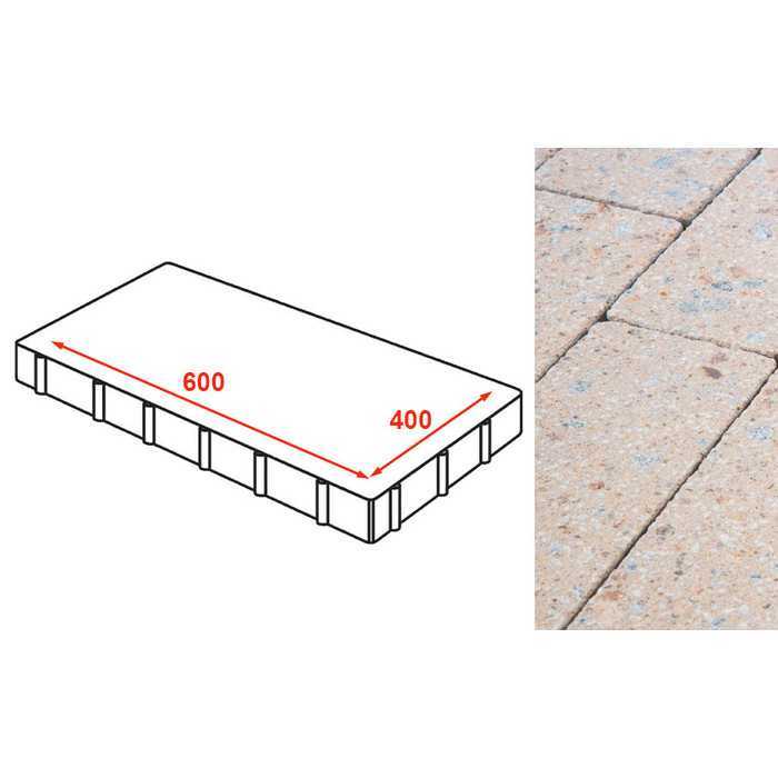 Плита тротуарная Готика Granite FINERRO, Павловское 600х400х80 мм